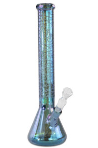 Bong „Diamond“ in Rainbow-Optik aus Glas, ohne Eisfach