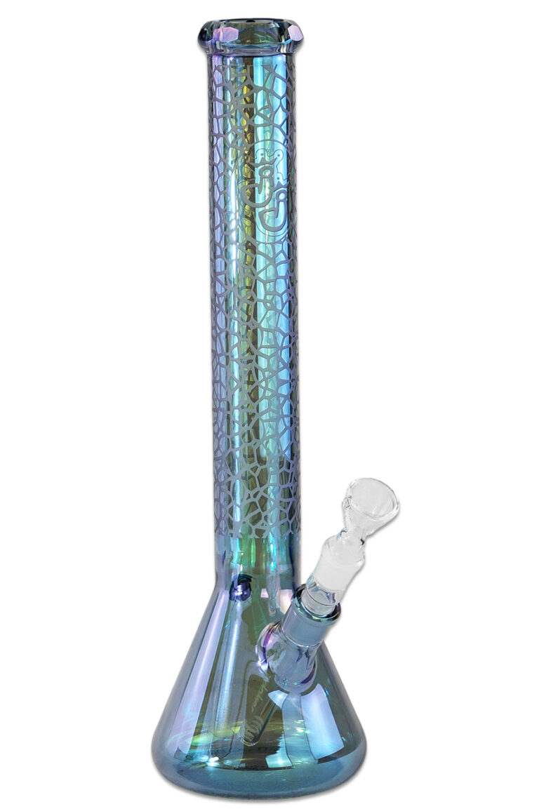Bong „Diamond“ in Rainbow-Optik aus Glas, ohne Eisfach