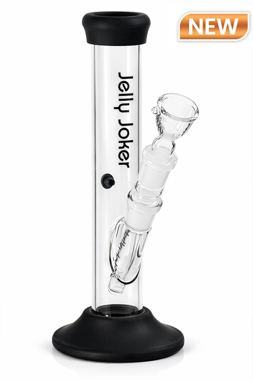 Bong Travolta Black Glasbong mit schwarzem Silikon-Fuß und schwarzem Silikonmundstück, 25,5cm, 18,8mm