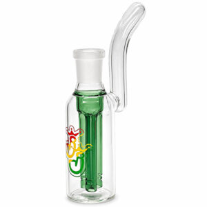 Bat Handbubbler aus Borosilikatglas mit grünem 3-Arm-Perkolator (18,8mm, 16cm)