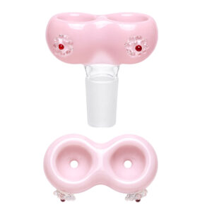 Doppelkopf Bong Brustform 18,8mm in Pink