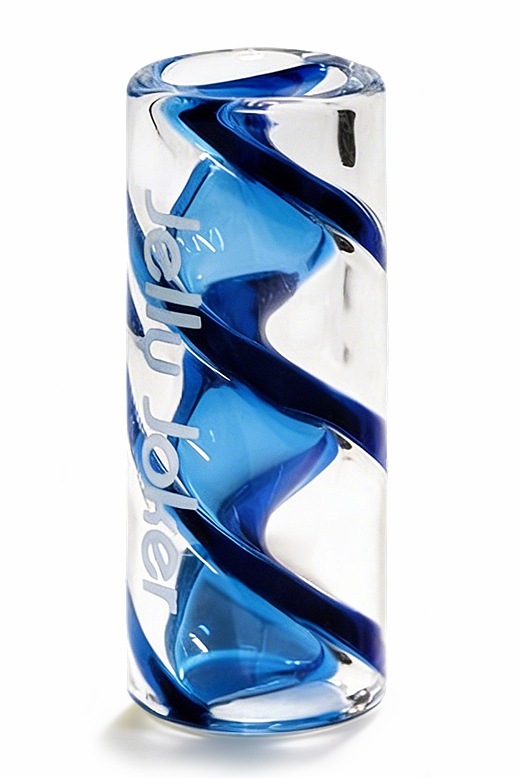 Ø12mm Glastip gedreht mit Spirale – Clear Blue 1 Glastip gedreht mit Spirale in Clear Blue Ø12mm 3cm Glasfiltertip