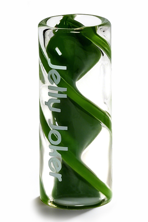 Ø12mm Glastip gedreht mit Spirale – Milky Green 1 Glastip gedreht mit Spirale in Milky Green Ø12mm 3cm Glasfiltertip