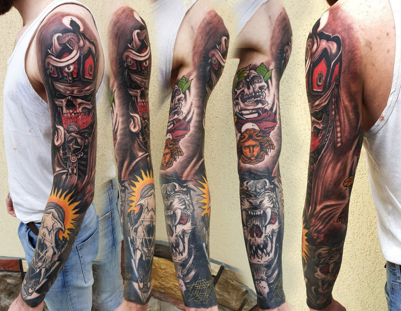 Full Colour Tattoo Kassel farbiges Motiv im Studio Villa Dunkelbunt