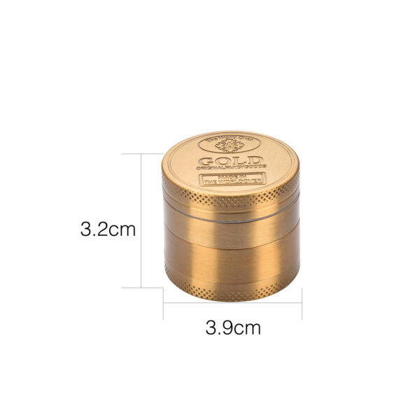 Gold Grinder 40mm mit Maßen 3,2cm Höhe und 3,9cm Breite