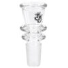 Rippenkopf Bong 14,5mm aus klarem Borosilikatglas mit 5mm Durchlass