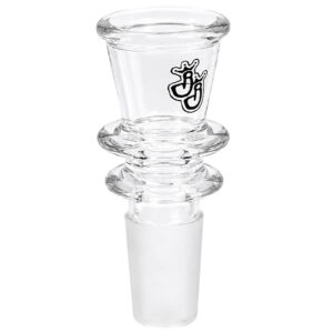 Rippenkopf Bong 14,5mm aus klarem Borosilikatglas mit 5mm Durchlass