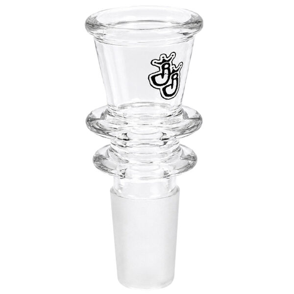 Rippenkopf Bong 14,5mm aus klarem Borosilikatglas mit 5mm Durchlass