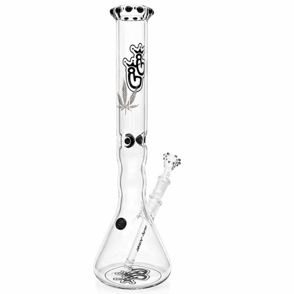 Glasbong mit Krone Black Tulip Rückansicht 45cm 5mm Borosilikatglas