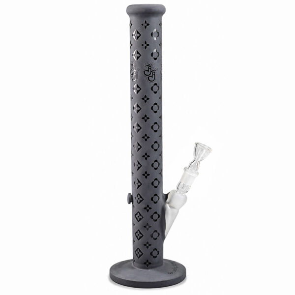 Schwarze Bong „Louis BK“ – 45cm Glasbong aus 5mm Borosilikatglas 2 Schwarze Bong Louis BK in seitlicher Ansicht mit 18,8mm Schlitz-Diffusor