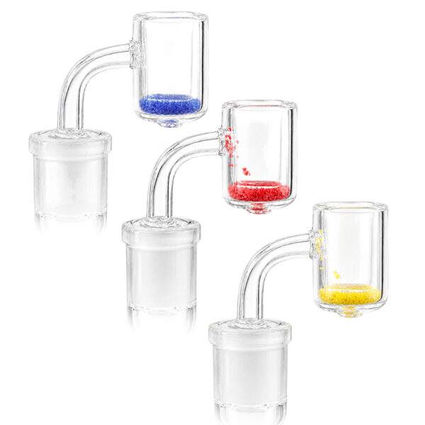 Thermal Quarzbanger mit Verfärbungs-Sand in Gelb, Blau und Rot