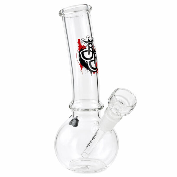 Mini Glasbong Globe 18cm aus 3,2mm Borosilikatglas mit 14,5mm Schliff