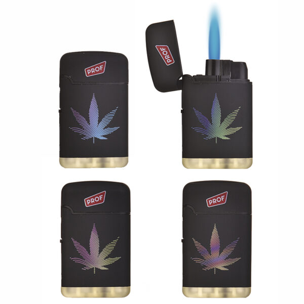 Cana Lines Capsule Jetflame Feuerzeug mit Blatt-Motiv