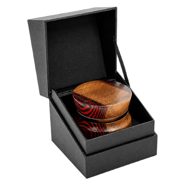 Edler Holzgrinder mit Kupfer-Innenleben dunkel in Geschenkbox