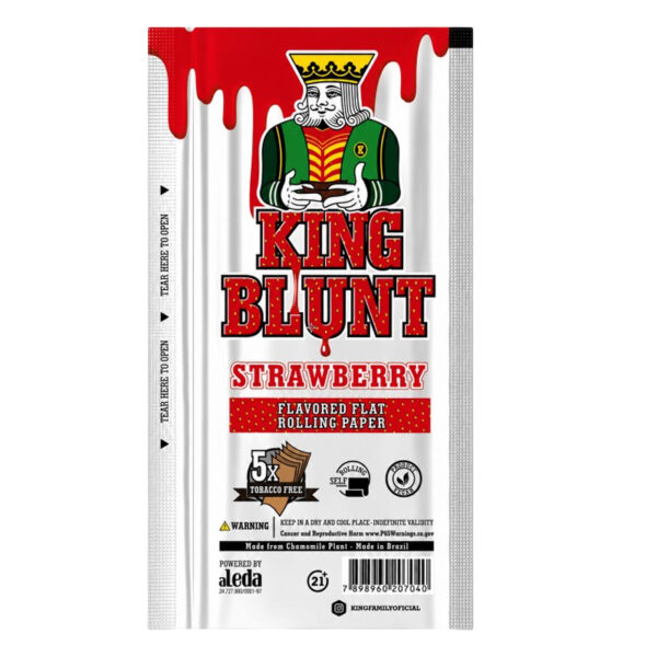 King Blunt Blunts aromatisiert – Tabakfreie Blunt Wraps in 7 Sorten 3 King Blunt Strawberry Blunt Wraps tabakfrei mit Erdbeergeschmack und 5 Wraps pro Packung