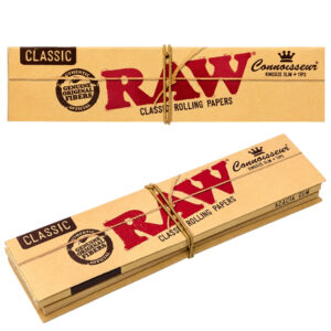RAW Connoisseur Classic King Size Slim Papers mit Filtertips im ungebleichten Heftchen