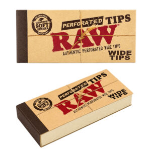 Raw Wide Filtertips perforiert 25x60mm aus Hanf- und Baumwoll-Papier