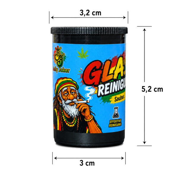 Glastip Reinigungsdose – Wiederverwendbare Reinigungsdose für Glastips – Ø3,2cm × 5,2cm 2 Maße der Glastip Reinigungsdose – Ø3,2cm × 5,2cm