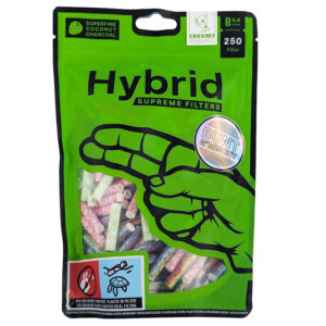 Hybrid Aktivkohlefilter Bunt Gemischt mit 250 Filtern in Pink, Grün und Rainbow, Ø6,4mm