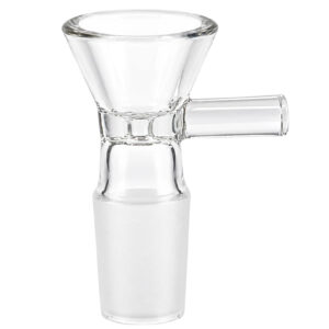 Trichter Flutschkopf 18,8mm aus Borosilikatglas mit seitlichem Griff.