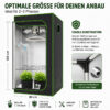 Growbox Komplettset mit optimaler Zeltgröße 80×80×180cm