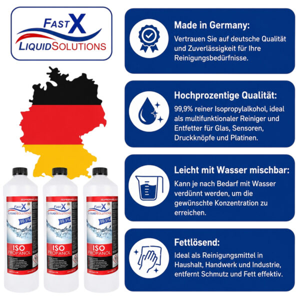 Isopropanol 99,9% – 1 Liter - Hochreiner Reiniger für Grinder, Glastips und vieles mehr 2 Isopropanol 99,9% Reiniger – Vorteile und Anwendungsbereiche für Grinder, Glastips, Glas und Metall