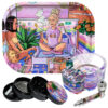 Kiffer Geschenkset mit Zink Grinder, Rolling Tray, Glasaschenbecher und Handpfeife im Geschenkkarton.