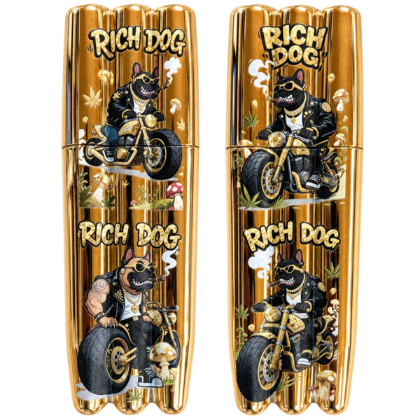 3er Cone Jointhülle Rich Dog – Gold – für King Size Cones