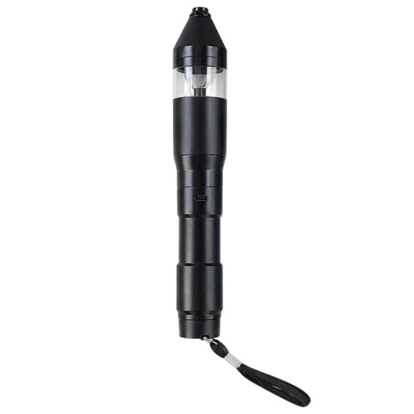 Elektrischer Stabgrinder aus Aluminium in Schwarz mit schwarzer Handschlaufe
