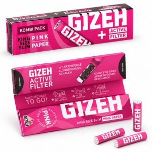 GIZEH ALL PINK King Size Slim mit 16 Active Filters