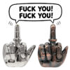 Fuck You Feuerzeug im Mittelfinger-Design in Silber- und Kupferoptik mit Soundfunktion