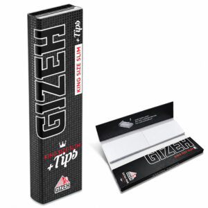 GIZEH King Size Slim Blättchen mit Filter Tips – Booklet geöffnet