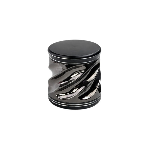 Grinder mit Spiral-Design in Schwarz – 4-teilig mit 54 Diamantzähnen