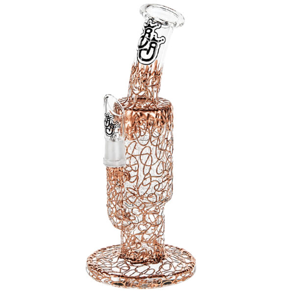 Kupfer Bong „Ivy“ – 25cm Öl Bong mit 6-Arm-Perkolator 2 Kupfer Bong „Ivy“ – rechte Seitenansicht