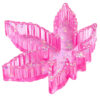 Pinker Aschenbecher in Hanfblattform aus Resin mit Glitzer