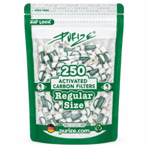 Purize Aktivkohlefilter 250 Stück Regular Size 9mm im weißen Vorratsbeutel