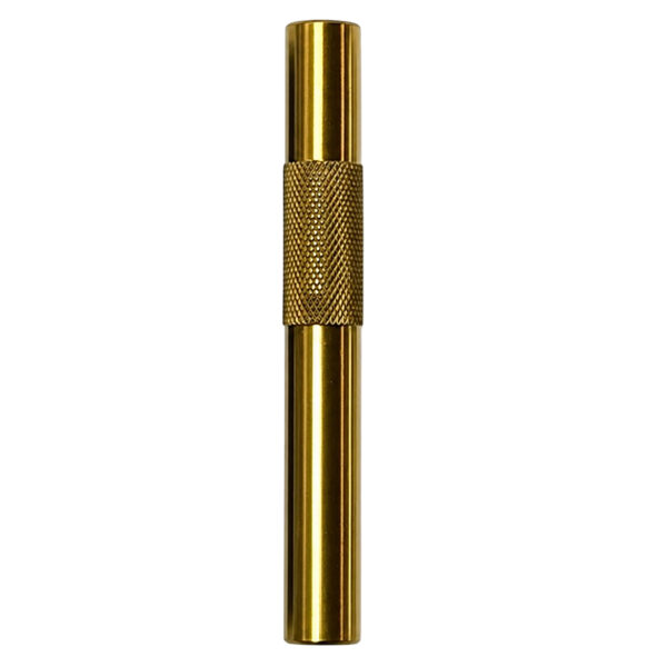 Goldenes Ziehröhrchen mit geriffeltem Griff aus Aluminium