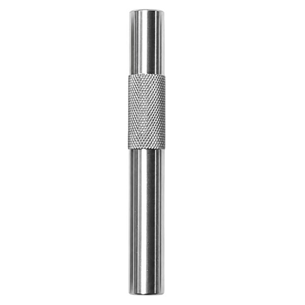 Silbernes Ziehröhrchen mit geriffeltem Griff aus Aluminium