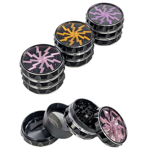 Blitz Grinder Ø60mm 4-teilig mit Pollensieb in verschiedenen Designs