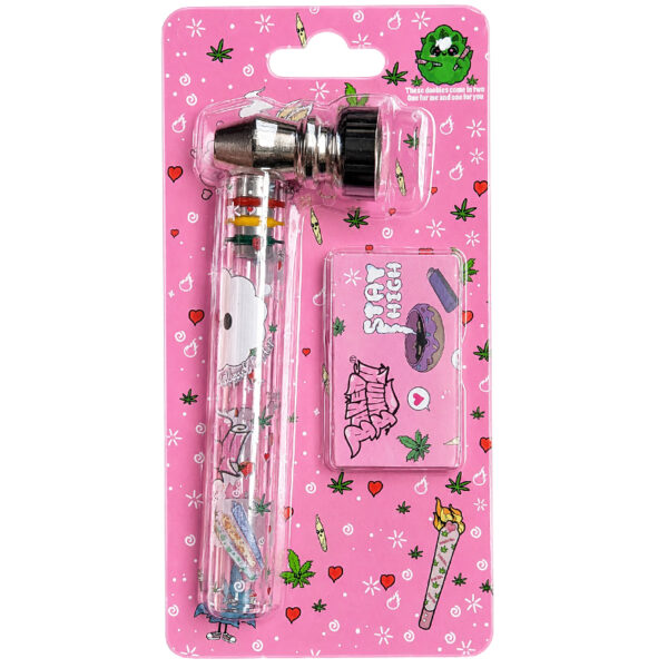 Baked Bunny Glaspfeife mit Metallköpfchen – 9,5cm – inkl. 5 Siebchen