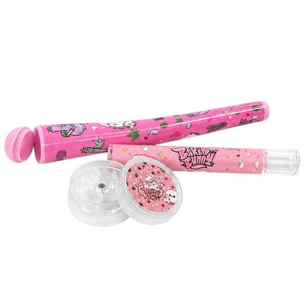 Baked Bunny One Hitter Set mit Jointhülle, Grinder und One Hitter