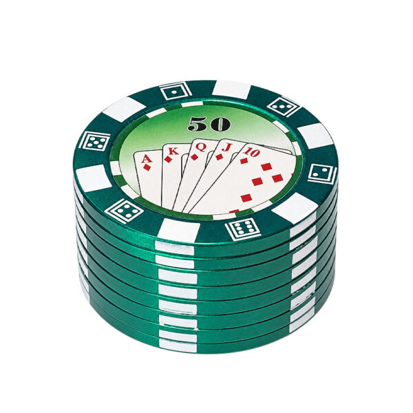 Poker Chip Grinder Ø50mm Grün – 3-teilig aus Zink