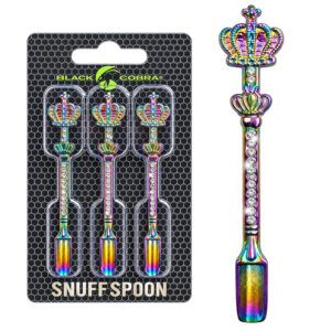 Snuff Löffel mit Krone – 3er Set – Rainbow mit Glitzersteinen