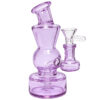 Bauchige Bong 13cm aus lila Borosilikatglas