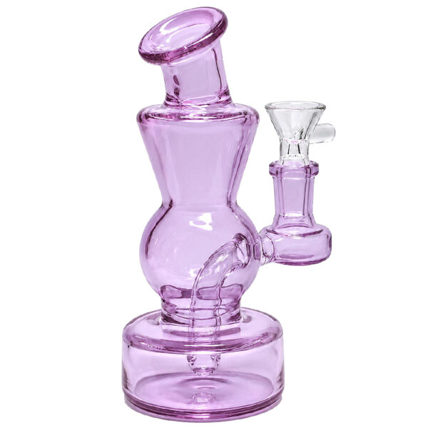Bauchige Bong – 13cm – 4mm Borosilikatglas – 14,5mm – Sonderangebot 2 Bauchige Bong 13cm in Lila – Rückansicht