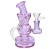 Bong mit gebogenem Hals 13cm mit zwei Kammern in Lila