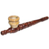 Elegante Holzpfeife mit Specksteinkopf ca. 15cm
