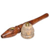 Handliche Holzpfeife mit Specksteinkopf ca. 13cm – zerlegt mit abgeschraubtem Kopf