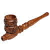 Holzpfeife mit Blumenrelief ca. 15cm