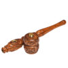 Holzpfeife mit Blumenrelief ca. 15cm – zerlegt mit abgeschraubtem Kopf